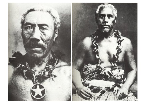 Left: King Mataafa of Samoa. Right: King Mataafa's rival, Tamasese