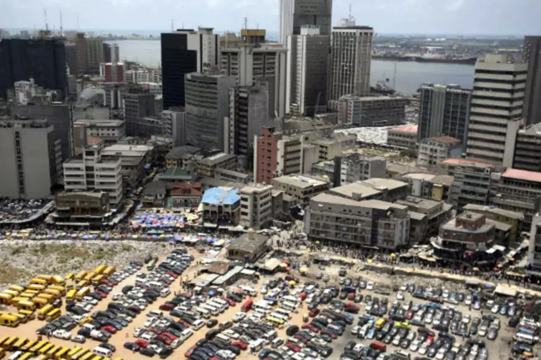 Buildings and cars in Lagos, Nigeria