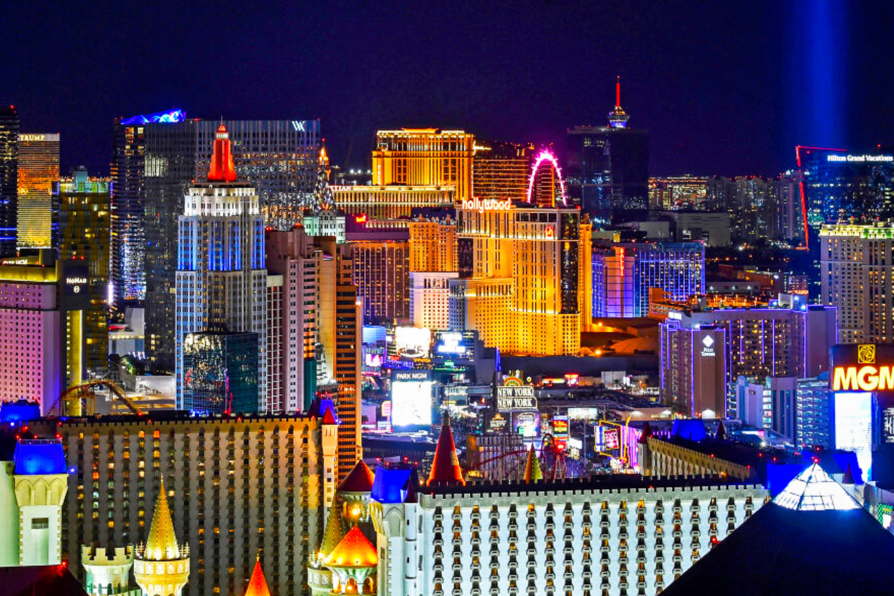 Buildings in Las Vegas, Nevada at night