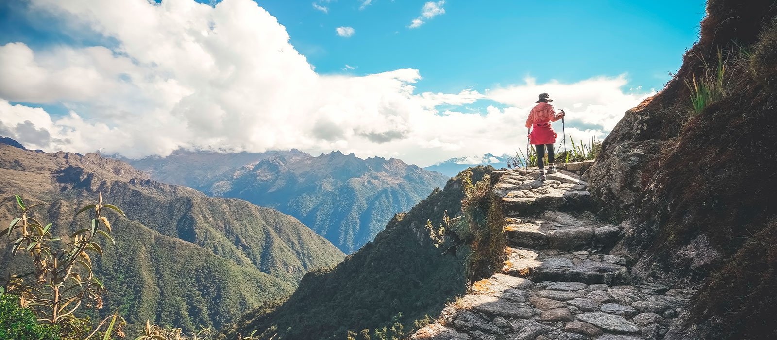 A Woman In Orange, Hiking the Inca Trail to Machu Picchu