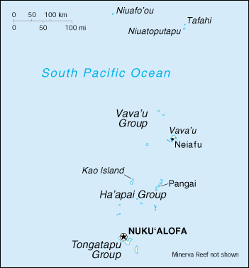 Map of Tonga, when it was the capital of Polynesia.
